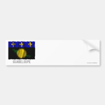 Drapeau de ondulation de la Guadeloupe avec le nom Adhésif Pour Voiture