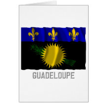 Drapeau de ondulation de la Guadeloupe avec le nom Cartes De Vœux