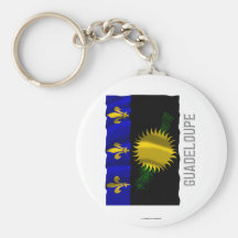 Drapeau de ondulation de la Guadeloupe avec le nom Porte-clés