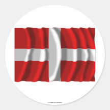 Drapeau de ondulation de la Haute-Savoie Adhésifs Ronds
