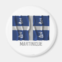 Drapeau de ondulation de la Martinique avec le nom Magnets