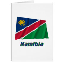 Drapeau de ondulation de la Namibie avec le nom Carte De Vœux