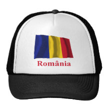 Drapeau de ondulation de la Roumanie avec le nom d Casquette De Camionneur