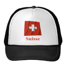 Drapeau de ondulation de la Suisse avec le nom en  Casquettes De Camionneur