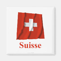 Drapeau de ondulation de la Suisse avec le nom en  Aimant