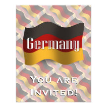Drapeau de ondulation de l'Allemagne Invitations Personnalisables
