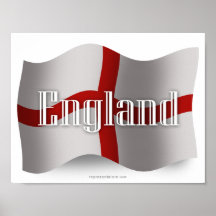 Drapeau de ondulation de l'Angleterre Posters