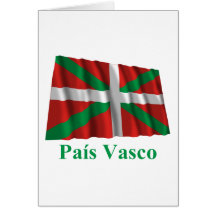 Drapeau de ondulation de País Vasco (Euskadi) avec Cartes De Vœux