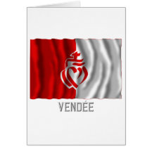 Drapeau de ondulation de Vendée avec le nom Carte De Vœux
