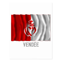 Drapeau de ondulation de Vendée avec le nom Cartes Postales