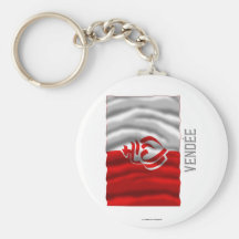 Drapeau de ondulation de Vendée avec le nom Porte-clés