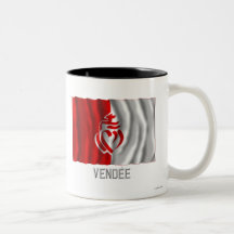 Drapeau de ondulation de Vendée avec le nom Tasse À Café