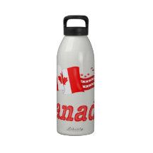 Drapeau de ondulation du Canada Bouteille D'eau Réutilisable