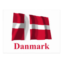 Drapeau de ondulation du Danemark avec le nom dans Carte Postale