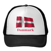 Drapeau de ondulation du Danemark avec le nom dans Casquettes De Camionneur