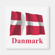 Drapeau de ondulation du Danemark avec le nom dans Aimant