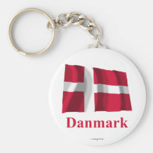 Drapeau de ondulation du Danemark avec le nom dans Porte-clef