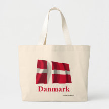 Drapeau de ondulation du Danemark avec le nom dans Sac