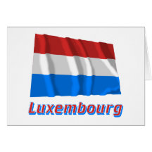 Drapeau de ondulation du luxembourgeois avec le no cartes de vœux
