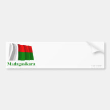 Drapeau de ondulation du Madagascar avec le nom da Autocollants Pour Voiture