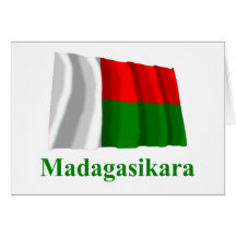 Drapeau de ondulation du Madagascar avec le nom da Cartes