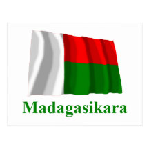Drapeau de ondulation du Madagascar avec le nom da Cartes Postales