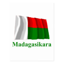 Drapeau de ondulation du Madagascar avec le nom da Carte Postale