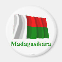 Drapeau de ondulation du Madagascar avec le nom da Aimant