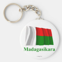 Drapeau de ondulation du Madagascar avec le nom da Porte-clé