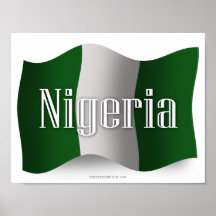 Drapeau de ondulation du Nigéria Posters
