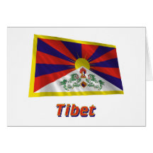 Drapeau de ondulation du Thibet avec le nom Carte De Vœux