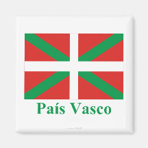 Drapeau de País Vasco (Euskadi) avec le nom Aimants Pour Réfrigérateur