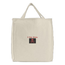 Drapeau de pirate brodé personnalisable Fourre-tou Sac En Toile