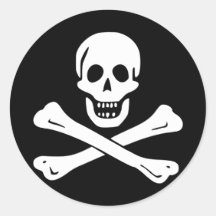 Drapeau de pirate d'Edward England Autocollant Rond