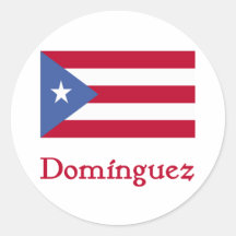 Drapeau de Portoricain de Domínguez Adhésif Rond