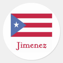 Drapeau de Portoricain de Jimenez Autocollant Rond