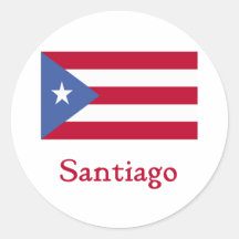 Drapeau de Portoricain de Santiago Autocollant