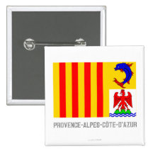 Drapeau de Provence-Alpes-Côte d'Azur avec le nom Badge Avec Épingle