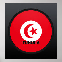 Drapeau de qualité de rondeau de la Tunisie Affiches