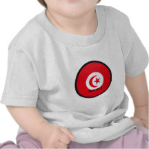 Drapeau de qualité de rondeau de la Tunisie T-shirts