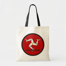 Drapeau de qualité de rondeau d'île de Man Sacs De Toile