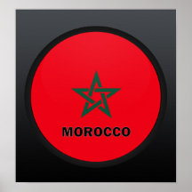 Drapeau de qualité de rondeau du Maroc Posters
