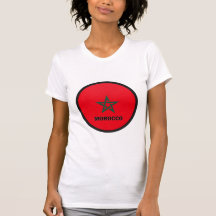 Drapeau de qualité de rondeau du Maroc T-shirt