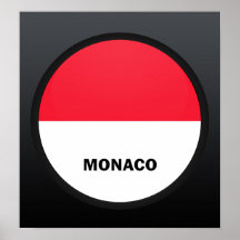 Drapeau de qualité de rondeau du Monaco Posters