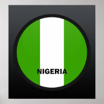 Drapeau de qualité de rondeau du Nigéria Posters