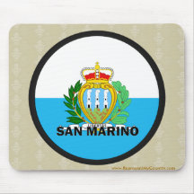 Drapeau de qualité de rondeau du Saint-Marin Tapis De Souris