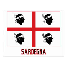 Drapeau de Sardegna avec le nom Carte Postale