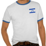 Drapeau de Shalom dans l'hébreu T-shirts
