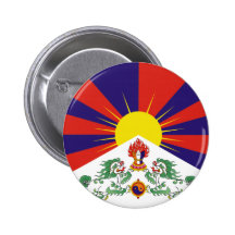Drapeau de Tibétain du Thibet de soutien Badges