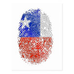 Drapeau d'empreinte digitale d'ADN de Chilien de 1 Cartes Postales